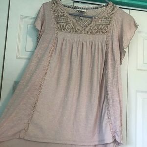 Flowey blush pink lace top